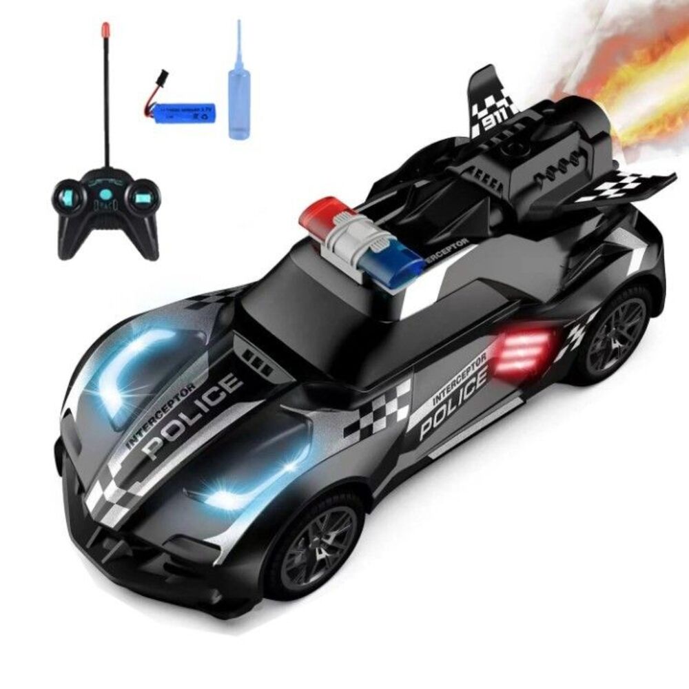 Police High Speed RC Drift Car Led Lights And Misty Spray. 1/20 Scale